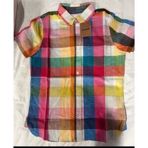 NEW Mini Boden Plaid Shirt size 13-14